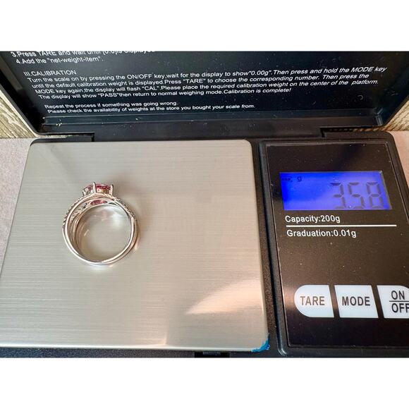 NEW 2ct Pink Sakura Moissanite in 925 Sterling Silver - Sz.7 - Picture 7 of 7